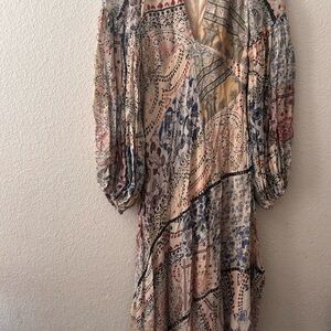 Free People Moroccan patchwork boho maxi dress